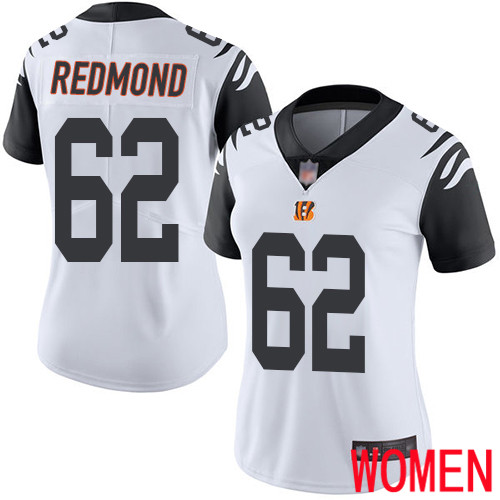 Cincinnati Bengals Limited White Women Alex Redmond Jersey NFL Footballl 62 Rush Vapor Untouchable
